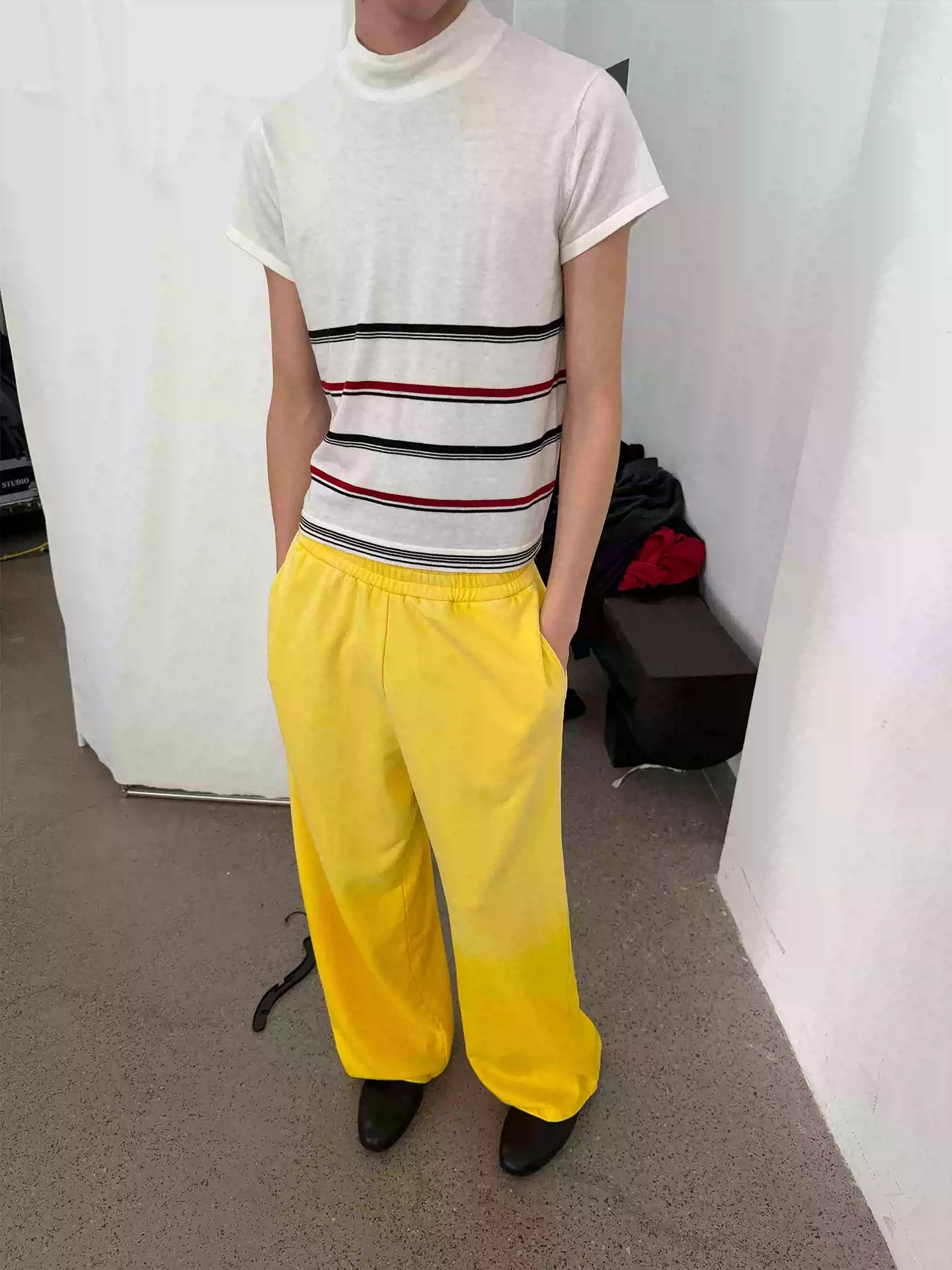 Faded Cotton Straight Loose Pants