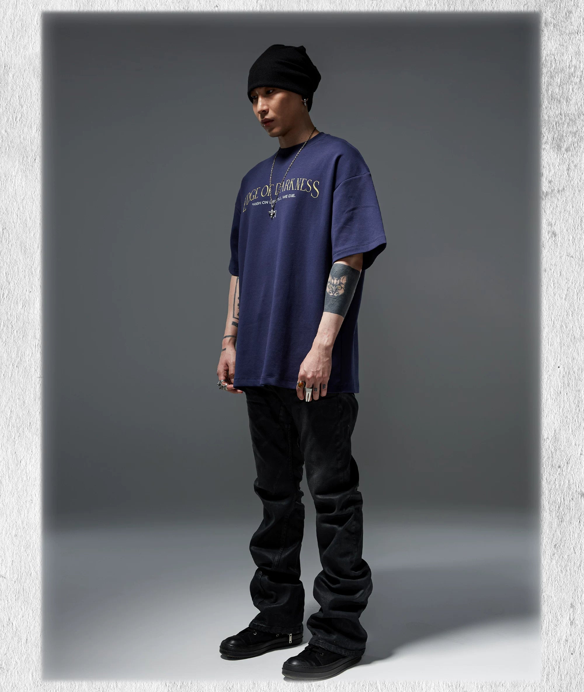 Men's Solid Loose Heavy Cotton Tees