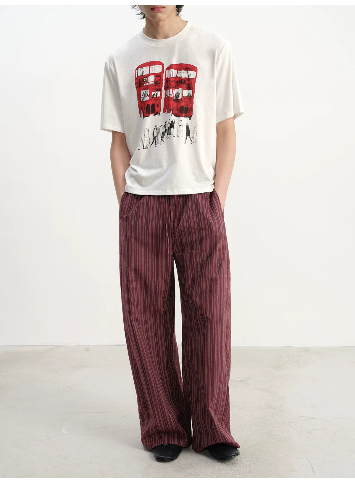 Red Bus Print Short Sleeve Tee