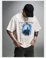 Loose Ivory Printed Short Sleeve Tee