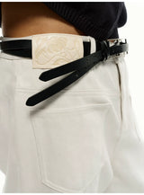 Distressed Fleece Lined Banana Jeans