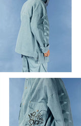 Spiny Dinosaur Vintage Denim Jacket