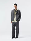 Short Two-Button Merino Wool Blazer