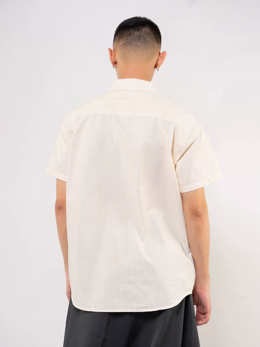 Men's Loose Retro Striped Button Shirt