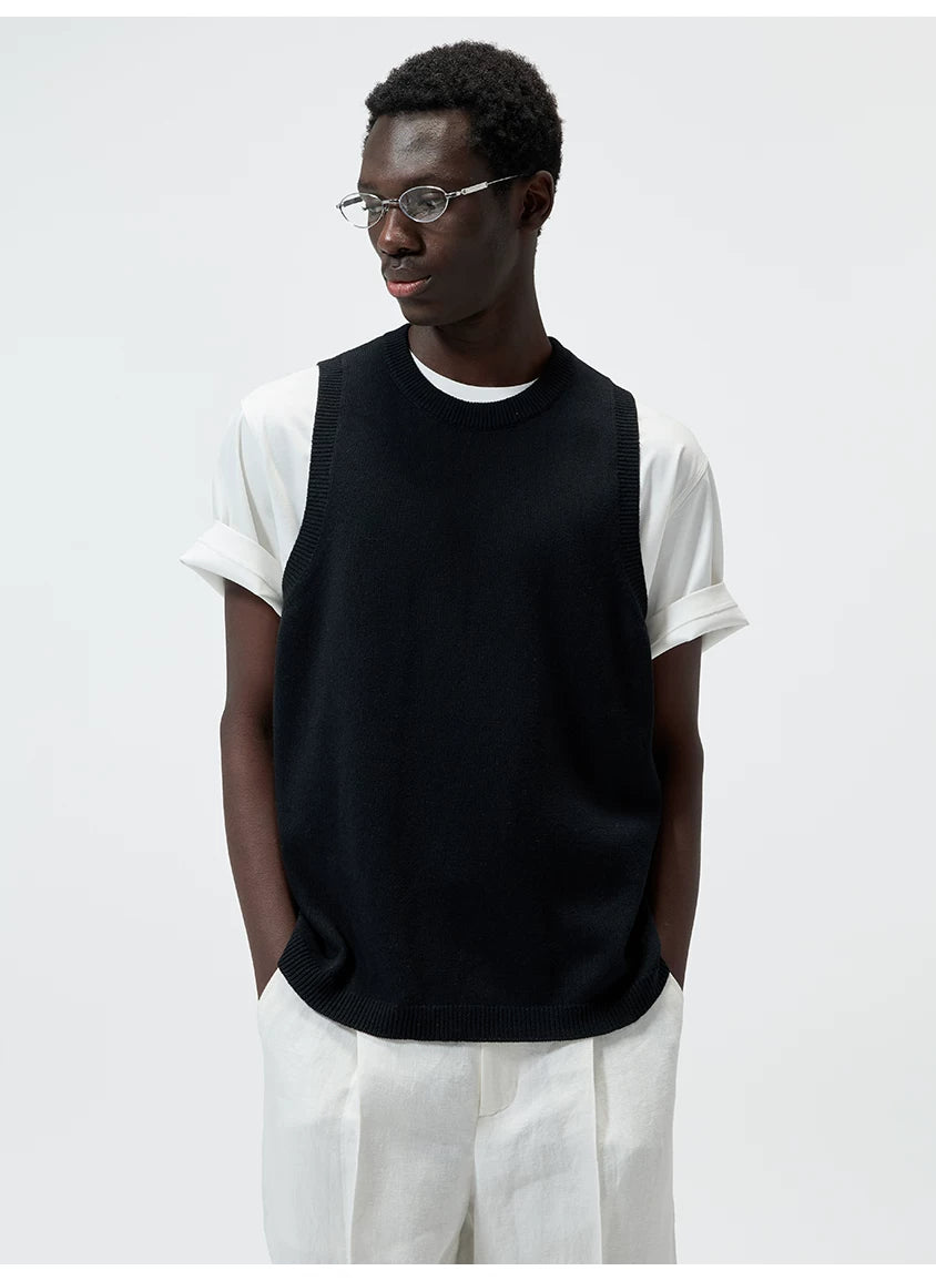 Knit Linen Cotton Blend Tank Top