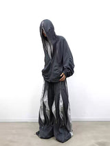 Multiple Zippers Double-sided Spliced Sweatshirt