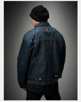 Distressed Ice Blue Ombre Denim Jacket