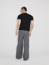 Black Gray Lightweight Washed Parachute Pants