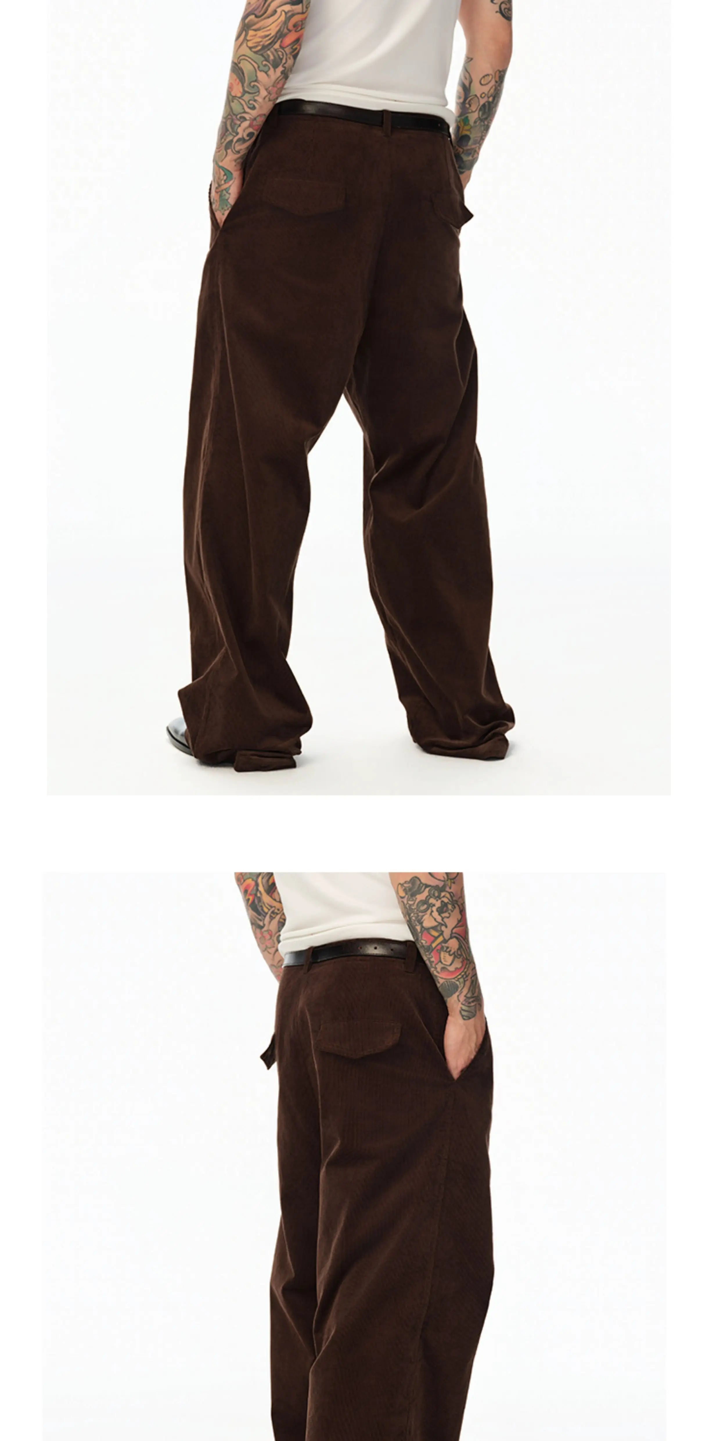 Imported Corduroy Wide Leg Straight Pants