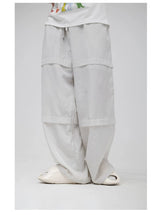 Unisex Patchwork Athletic Drawstring Waist Pants