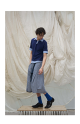 Detachable Plaid Pleated Cropped Pants