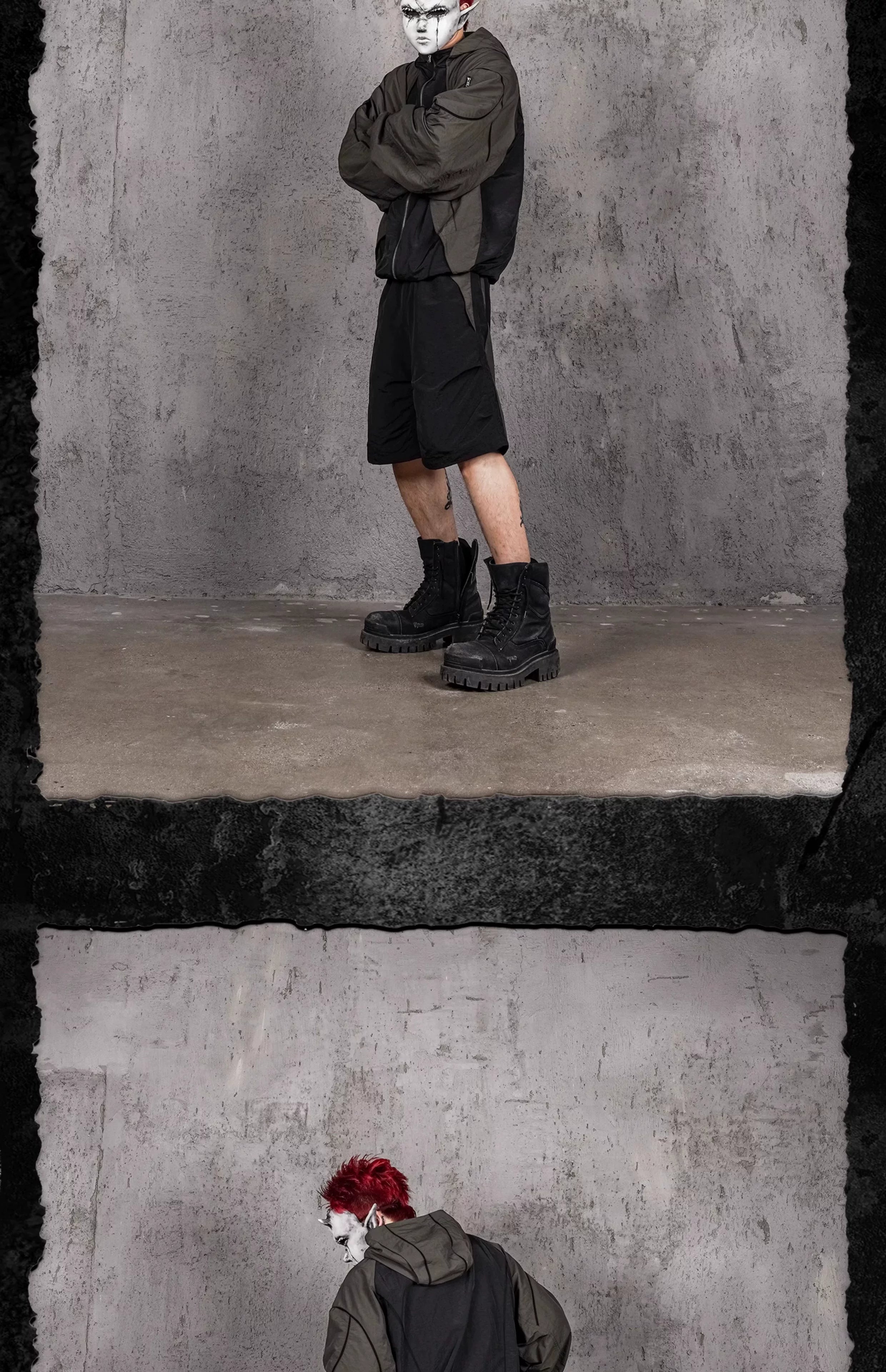 Arched Mesh Patchwork Sports Shorts