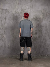 Handcrafted Distressed Dusty Blue Tee