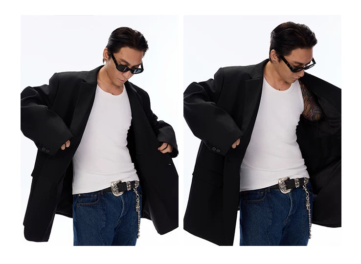 Oversized Structured Wool Blend Blazer