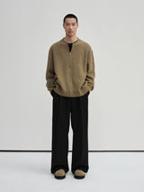 Yak Wool Blend Distressed Knit Cardigan