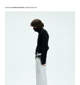 White Double Waistband Studded Straight Jeans