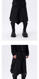 Deconstructed Waistband Layered Unisex Skirt