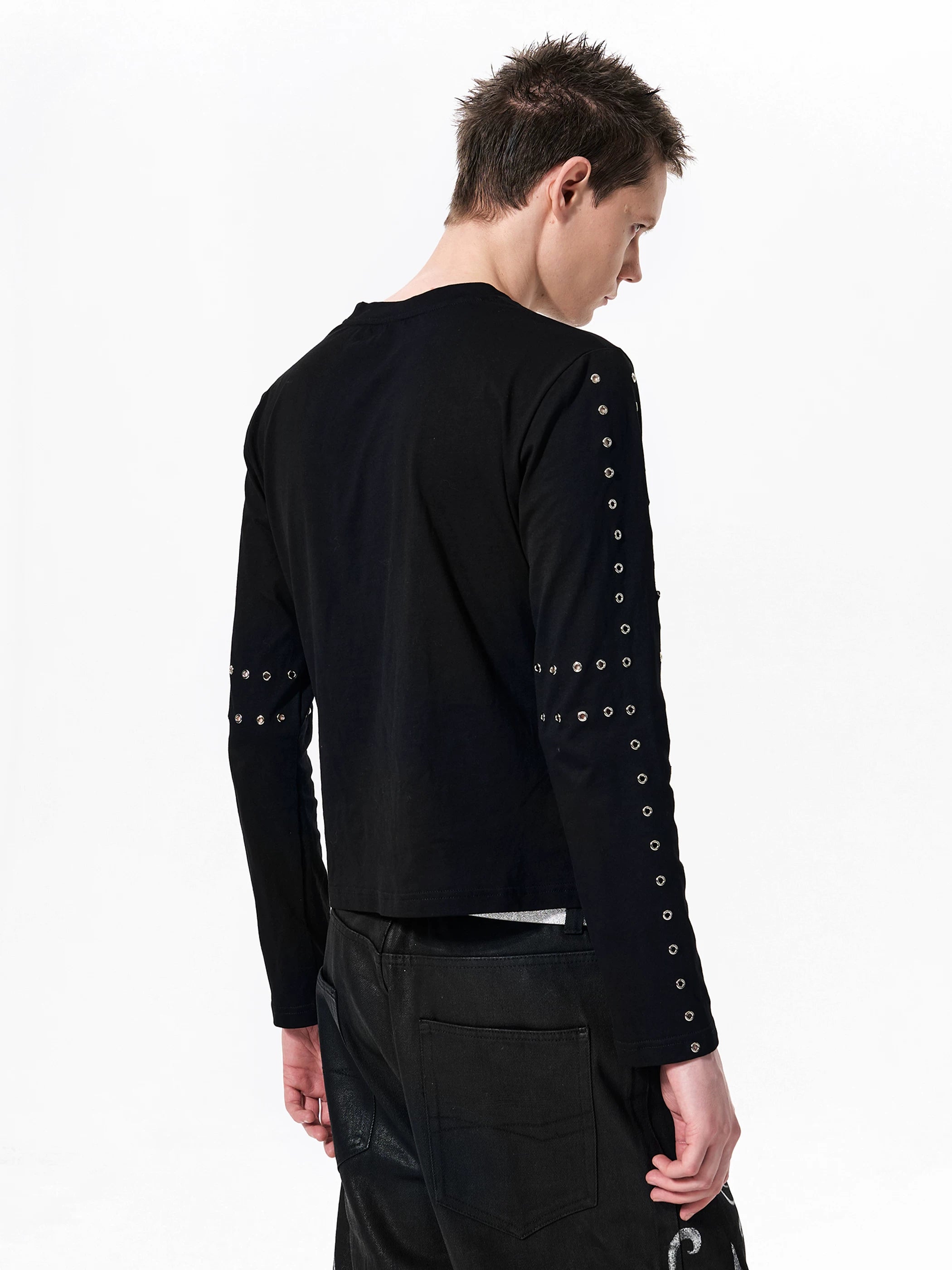 Men's Cross Eyelet Long Sleeve Tee