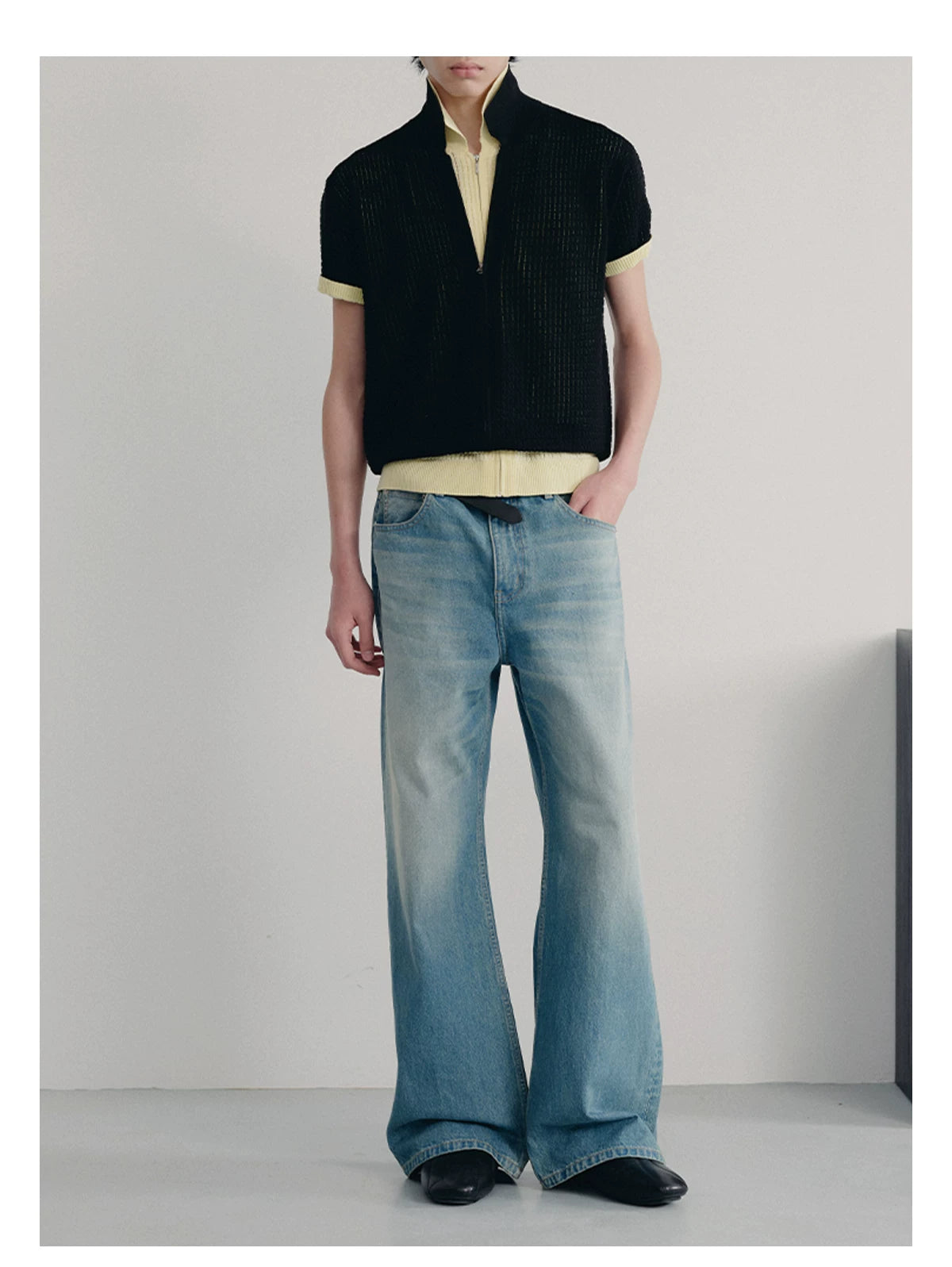 13.5oz Vintage Washed Straight Denim Jeans