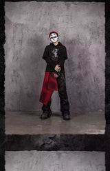 Distressed Two-in-One Prisoner Print Hoodie