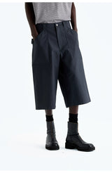 Heavy Vintage Textured Cotton Cargo Shorts