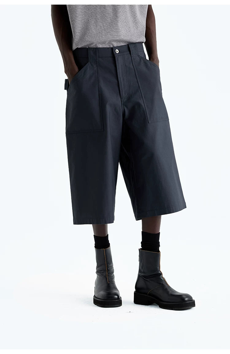 Heavy Vintage Textured Cotton Cargo Shorts