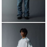 Two-Tone Washed Mesh Patchwork Tee