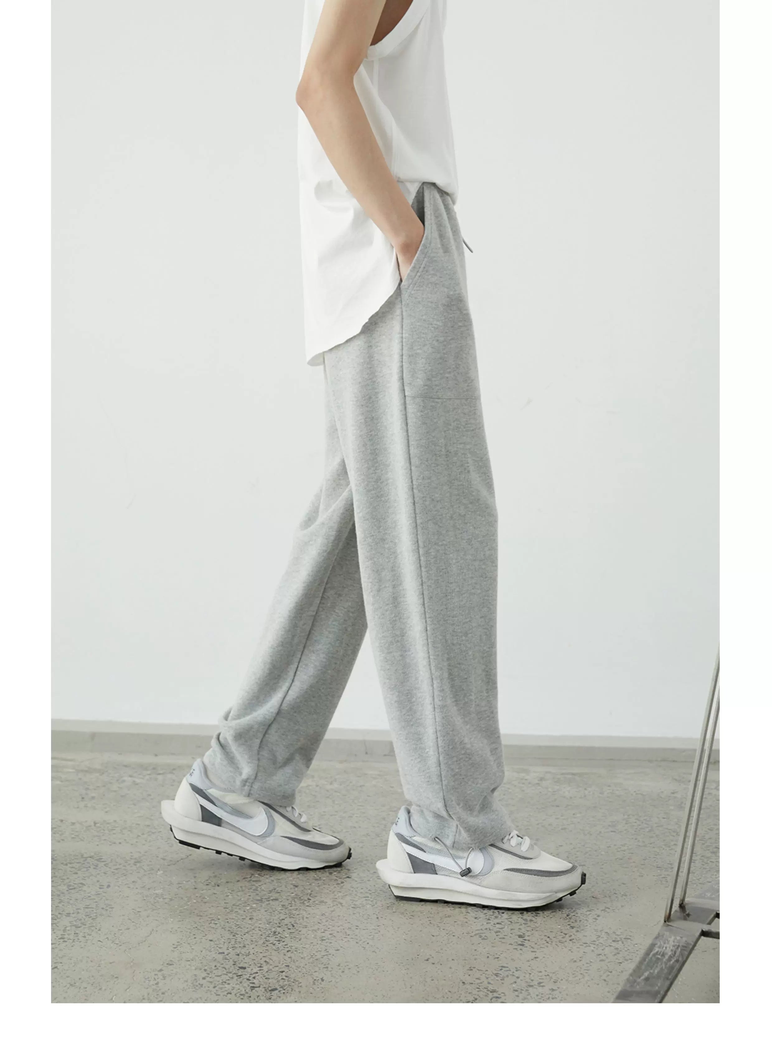 Stripe Plush Drawstring Track Pants