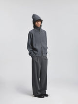 Pleated Elastic Waist Brushed Twill Slacks