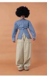 Men's Curved Wide Leg Cargo Pants