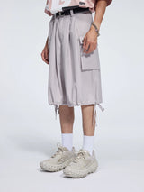 Casual Three Color Pocket Drawstring Shorts