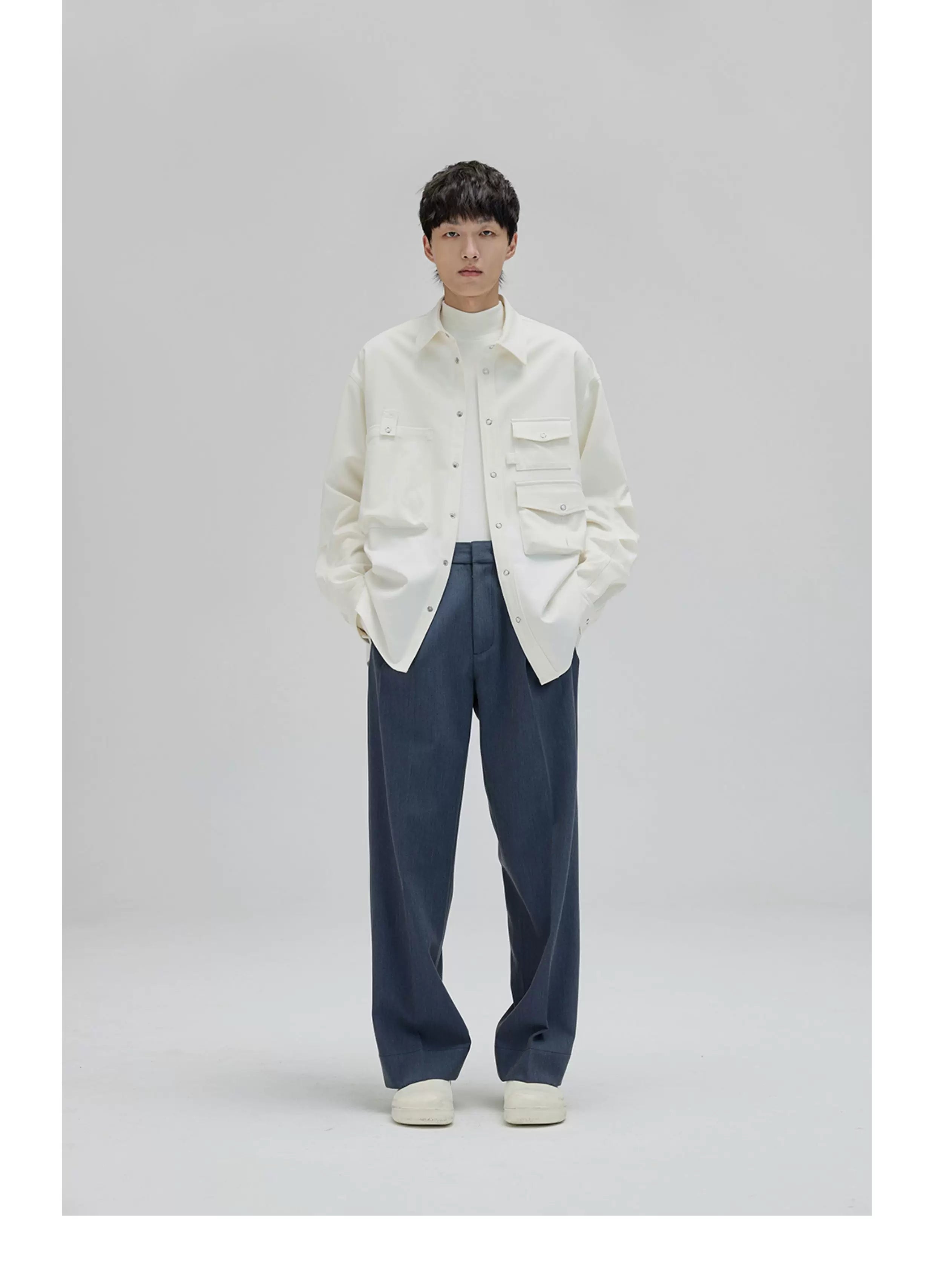 Vintage Pleated Wide Waist Casual Pants