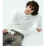 Vintage Printed Loose Sheer Cotton Tee