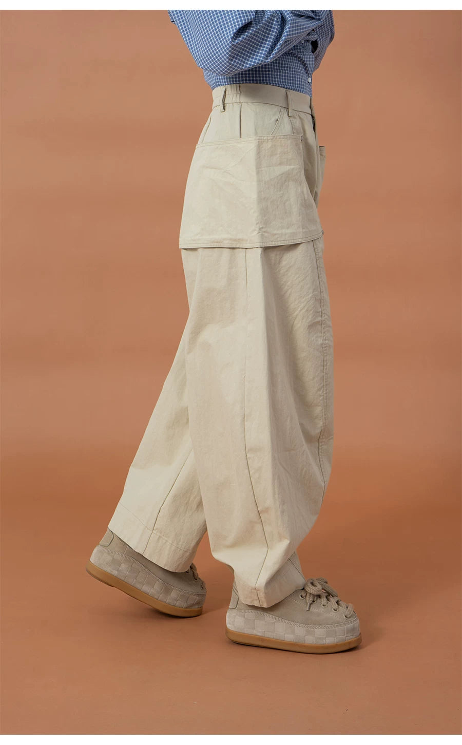 Men's Curved Wide Leg Cargo Pants