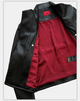 Asymmetric Wild Cowhide Leather Jacket