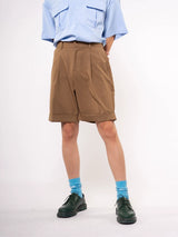 Men's Khaki Rolled Hem Casual Shorts