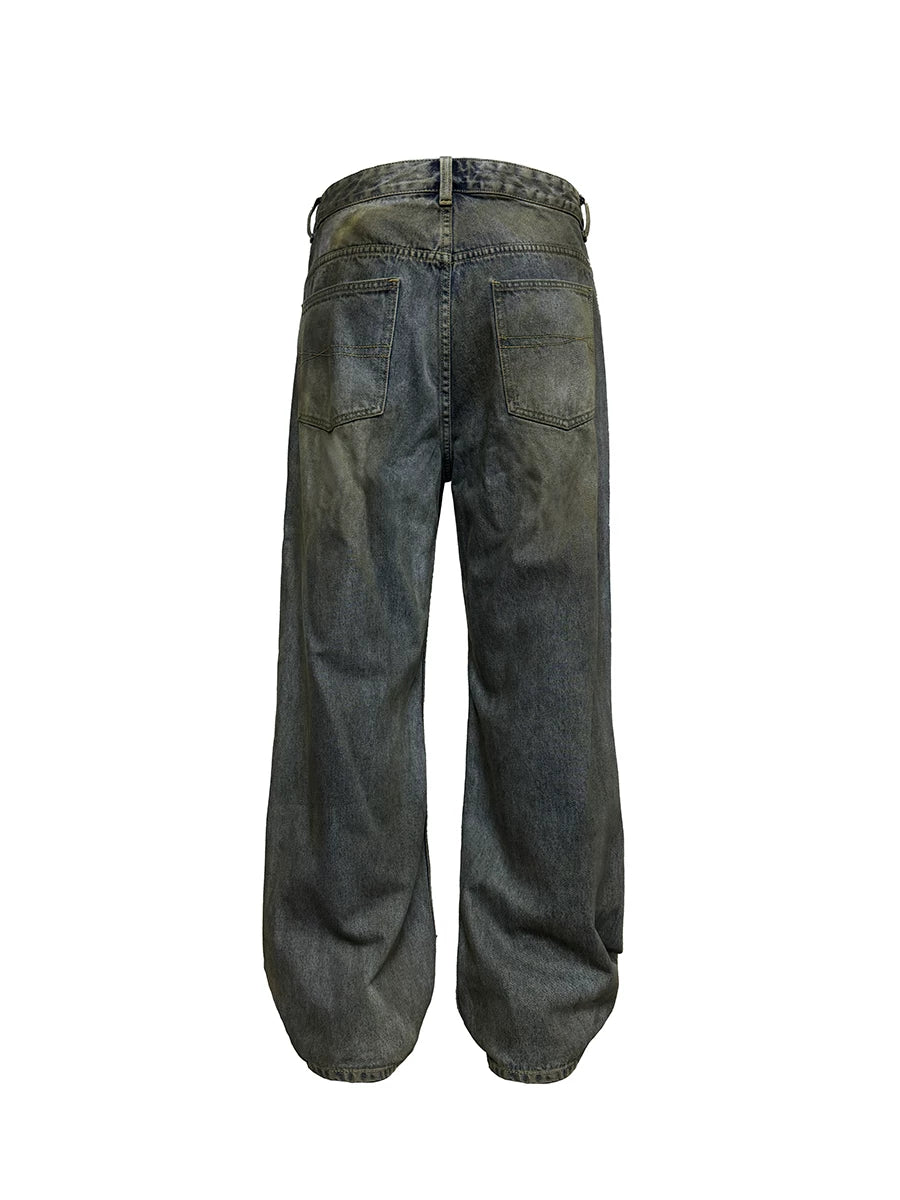 Distressed Cut Splatter Jeans