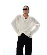 Men's Mohair Henley Sweater