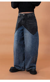 Men's Blue Wide Leg Distressed Jeans