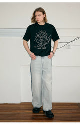 Dragon Print Quick Dry Couple Tees