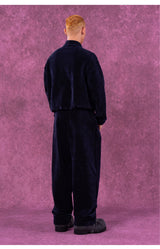 Men's Zip Stand Collar Corduroy Sweatshirt