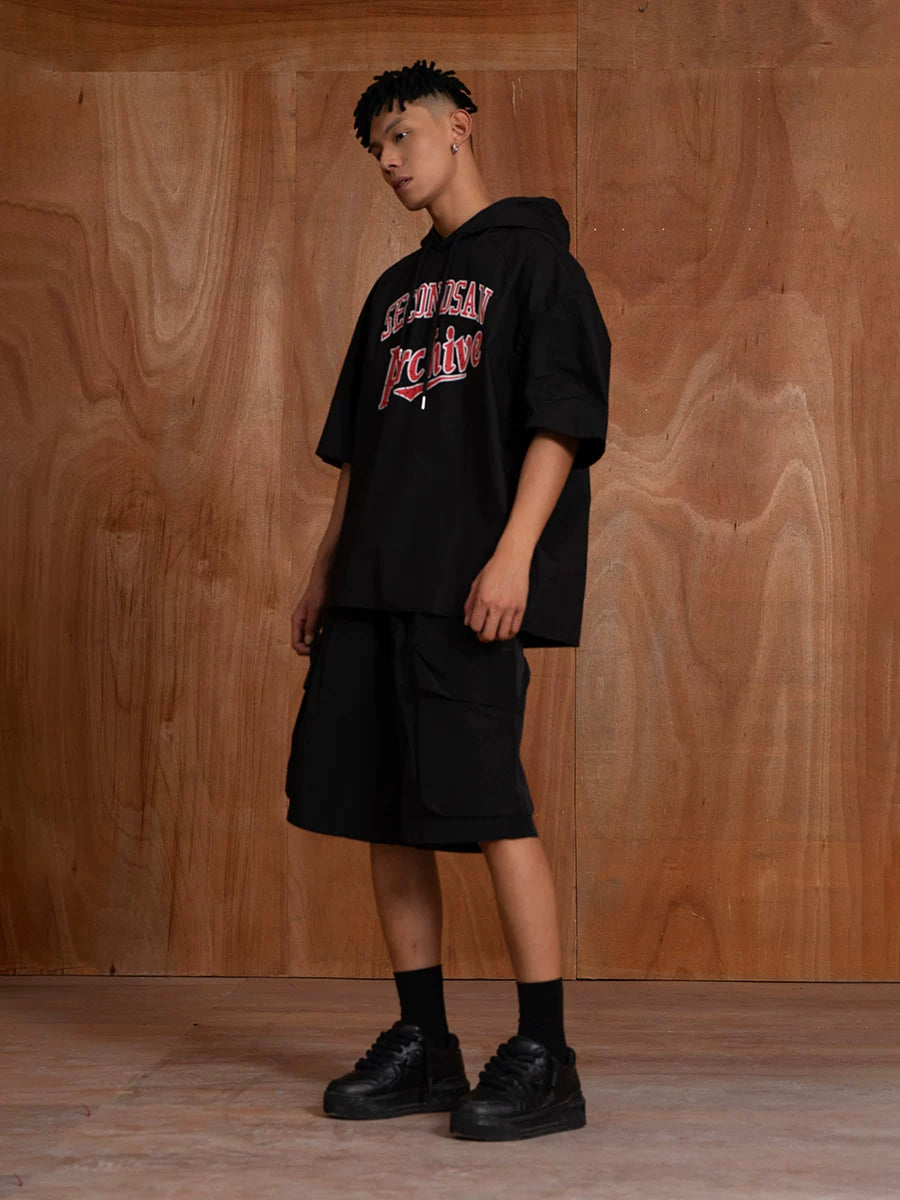 Men's Black White Graphic Vintage Hoodies