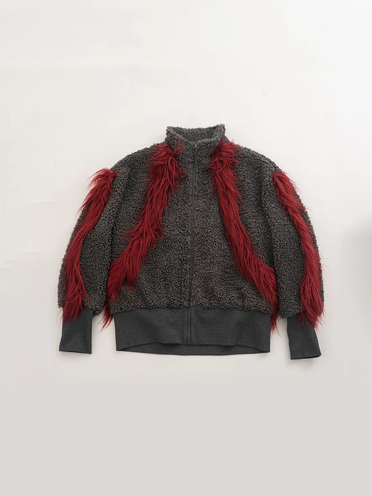 Oversized Plush Patchwork Punk Coat