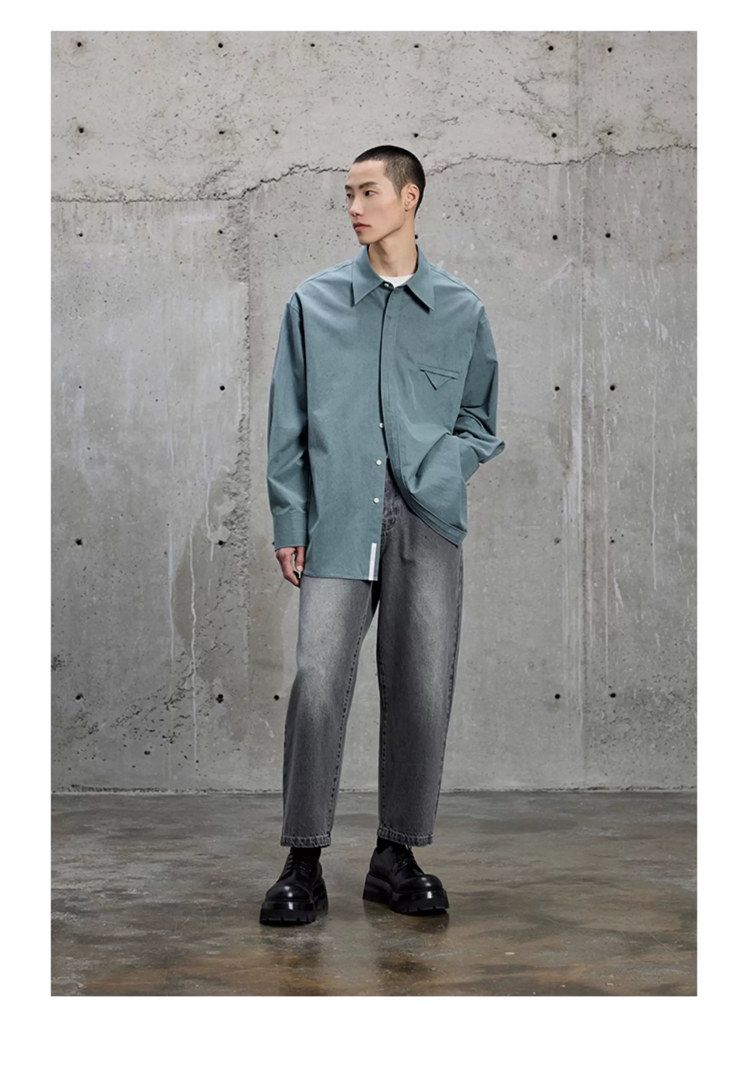 Triangle Pocket Shirt with Hidden Placket