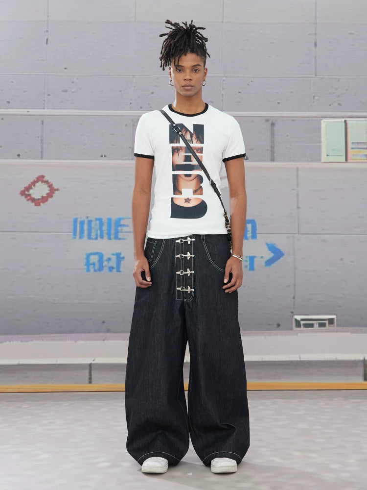 Slim Nerd Punk Portrait Print Tee