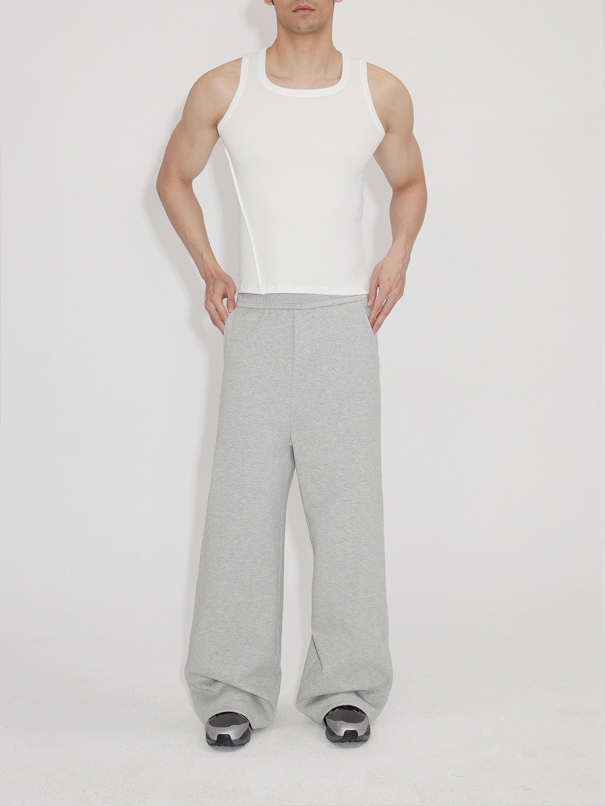 Stretchy Fitted U-Neck Tank Tops