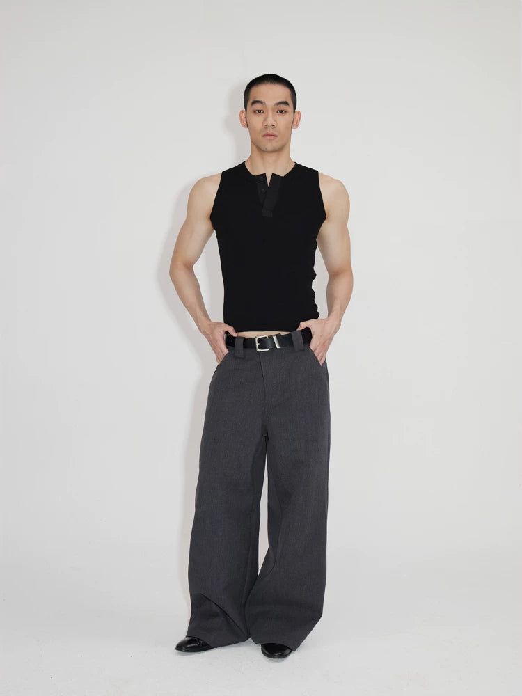 Wrinkle-Resistant V-Neck Cardigan Vest