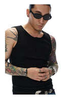 Men's Henley Ribbed Tank Top