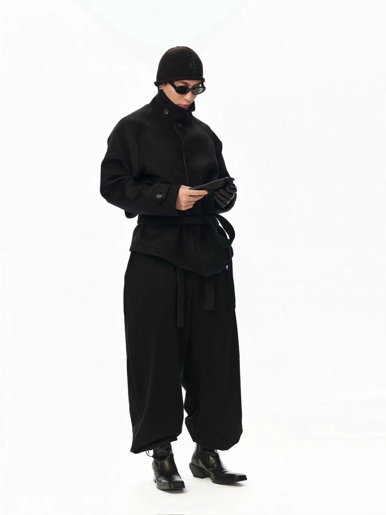 100% Wool Cropped Raglan Coat