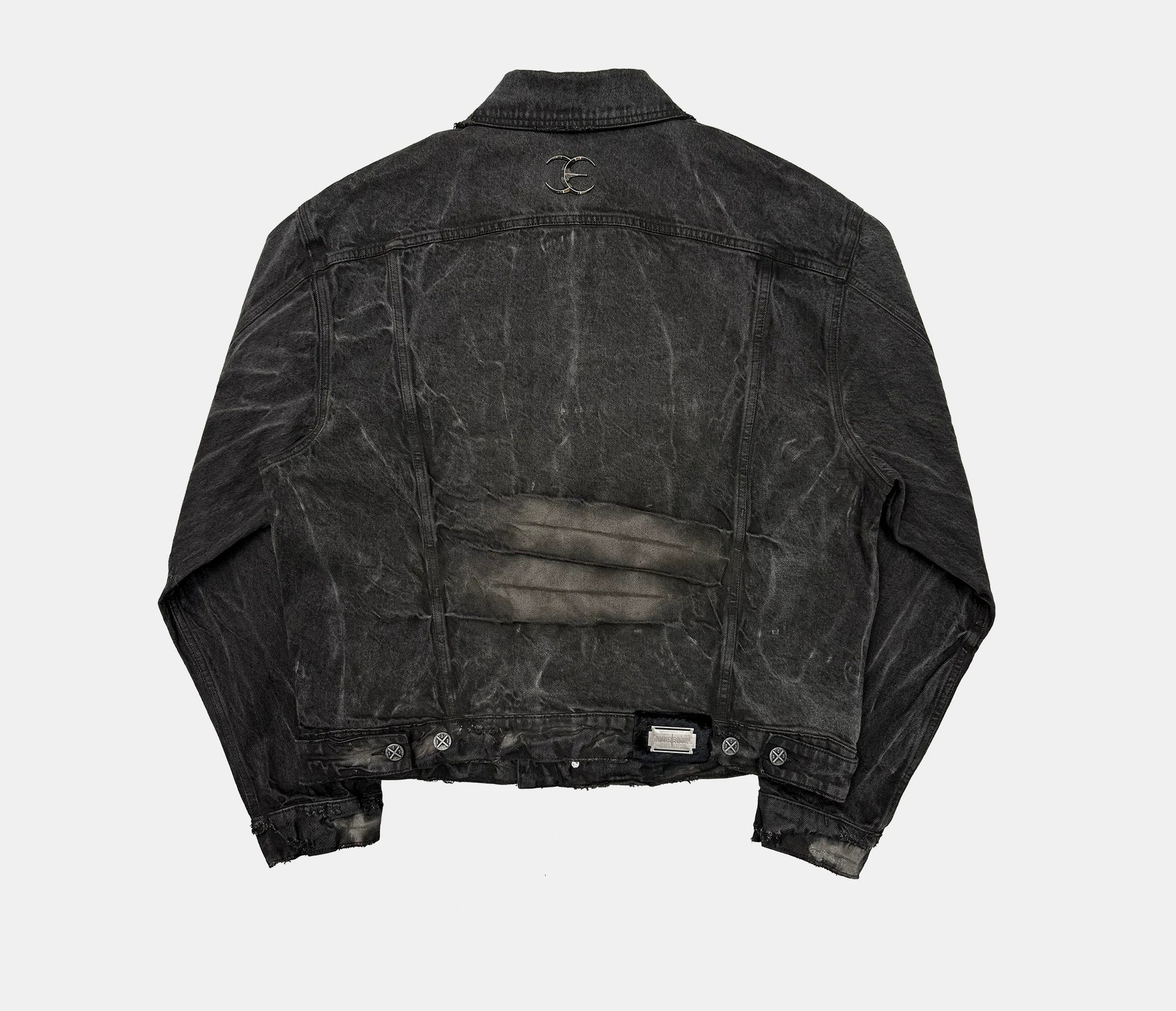 Loose Heavy Washed Distressed Denim Jacket